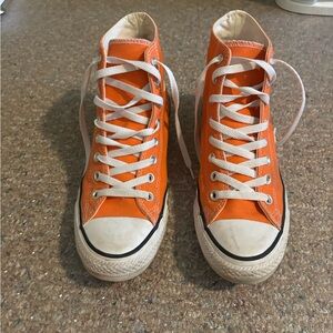 Converse Orange and White High-Tops